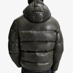 Schwarze Baumwolljacke mit Kapuze