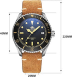 ADDIESDIVE Flieger taucheruhr Herren Automatische Uhr Edelstahlarmband H9