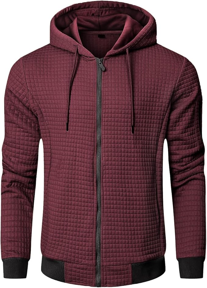 Men's Quilted Zip-Up Hoodie
