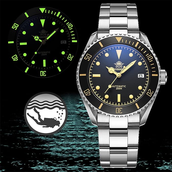 ADDIESDIVE Flieger taucheruhr Herren Automatische Uhr Edelstahlarmband H9