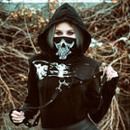 Women Black Skeleton Print