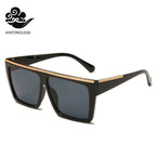 Breite, groovige Sonnenbrille aus Kunststoff für Damen