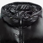 Schwarze Baumwolljacke mit Kapuze