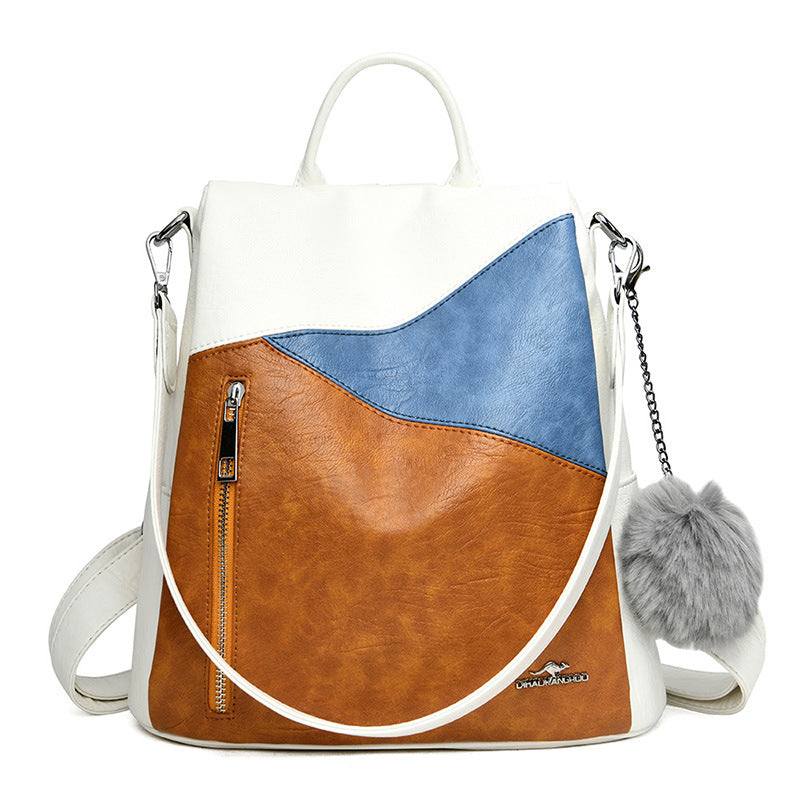 Women's Fashion Soft Leather Backpack - Large Capacity