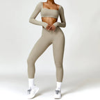 Women's 2PCS Yoga Tracksuit with Leggings and Crop Top