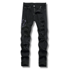 Schwarze Python-Jeans