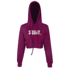 InstaHot Letter Print SQUAT Hoodies Women's Autumn Crop Tops