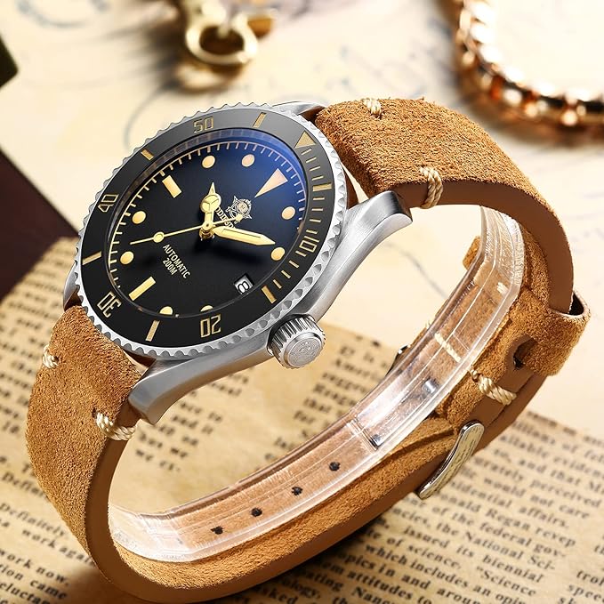 ADDIESDIVE Flieger taucheruhr Herren Automatische Uhr Edelstahlarmband H9