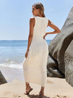 Knitted Hollow-Out Beach Cover-Up Dress