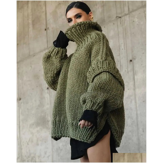 Knitwear Pullover Women's Fluffy Long Sleeve Turtleneck Sweater