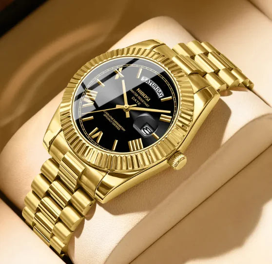 Fashion Men's Quartz Watch with Solid Stainless Steel Strap