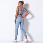 Seamless Hollow Peach Butt Yoga Pants & Bra Set