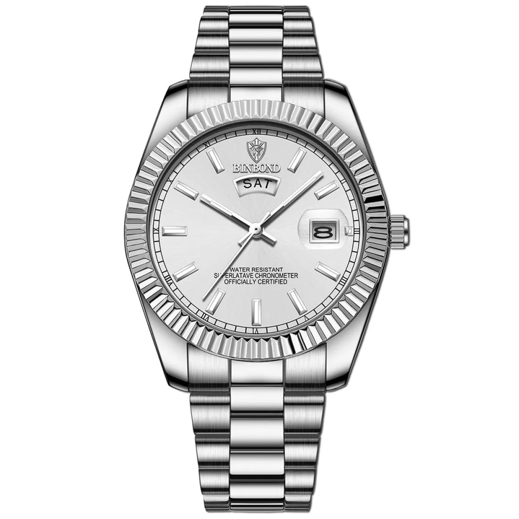 Steel Belt Waterproof Double Calendar Luminous Watch