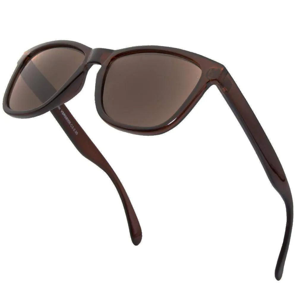 VITENZI Sonnenbrille mit Lesebrille für Damen und Herren, Retro-Lesebrille, getönte Sonnenbrille mit Vollsichtbrille – Turin in Braun