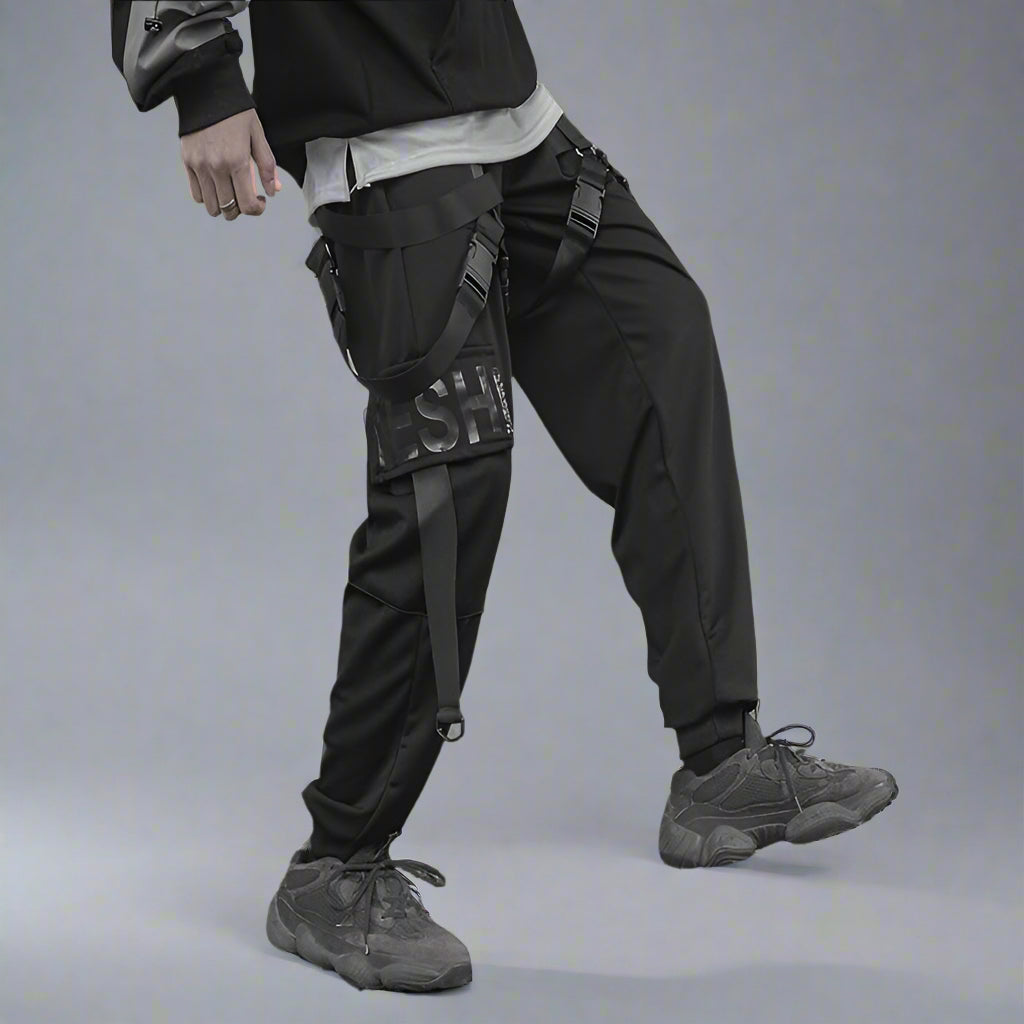 XYXIONGMAO Herren Streetwear Jogger Techwear Kleidung Urban Hip Hop Hose Schwarz Streetwear Gothic