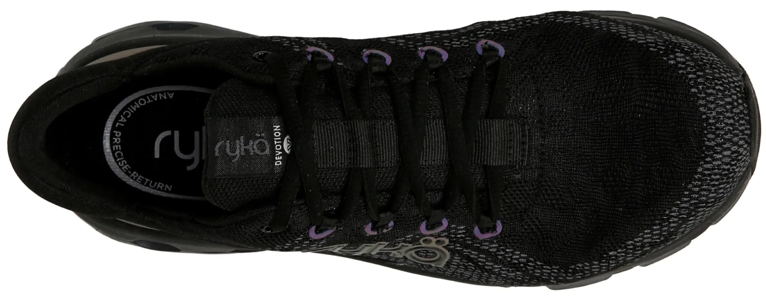 Zapatillas de senderismo Ryka Devotion X para mujer, 11 de ancho, color negro/negro