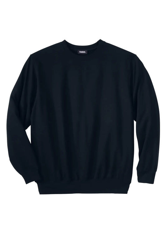 KingSize Mens Big & Tall Ultra Comfort Fleece Crewneck Sweatshirt - 6XL Black