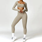 Women's 2PCS Yoga Tracksuit with Leggings and Crop Top