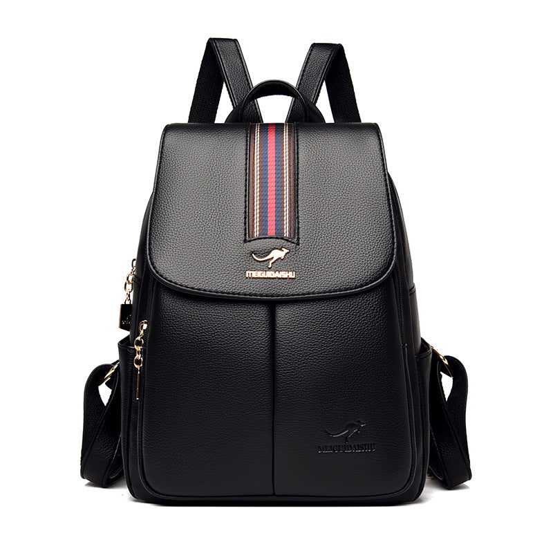 Large Capacity Women's Soft Leather Backpack
