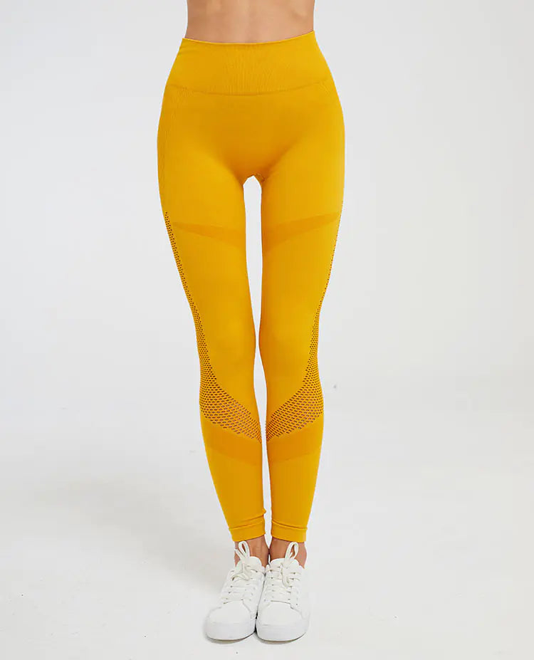 Seamless Hollow Fitness Leggings for Yoga and Gym