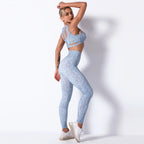 Seamless Hollow Peach Butt Yoga Pants & Bra Set