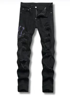 Schwarze Python-Jeans