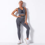 Seamless Knit Butt-Lifting Yoga Pants Set for Women