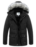 Men's Quilted Puffer Coat with Detachable Hood
