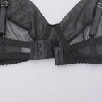 Black Delicate Shadow Sheer Bra and Panty Set Back Details