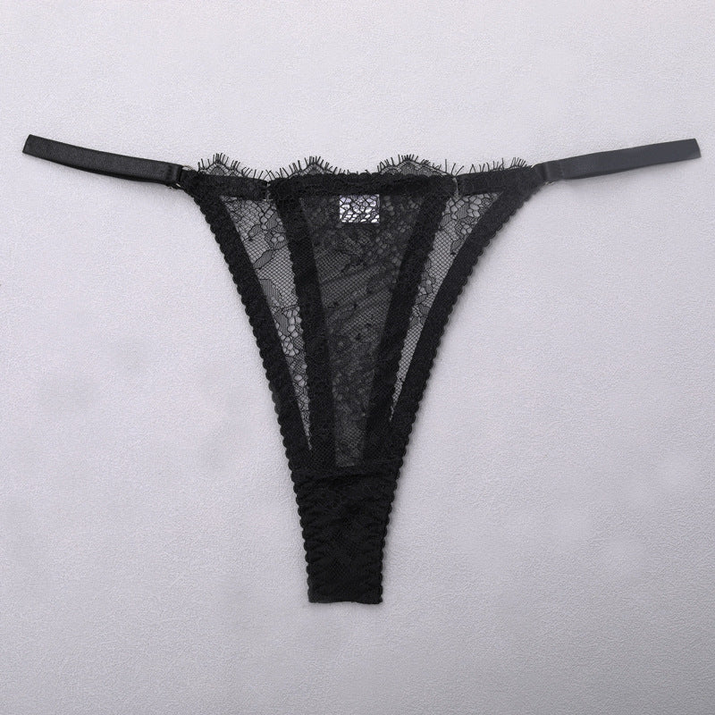 Black Delicate Shadow Sheer Bra and Panty Set Panty Details