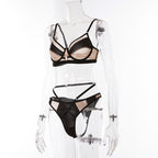 Black Mesh Splicing See-through Sexy Underwear Sexy Suit-Side Show