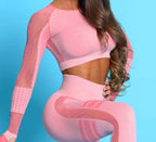 Yoga Outfit Set with Seamless Butt-Lifting Leggings