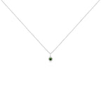 .925 Sterling Silver Treated Color Diamond Solitaire 18" Milgrain Pendant Necklace