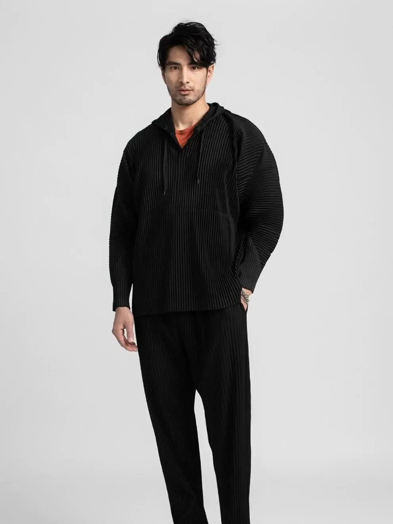 Men’s Pleated Lounge Pullover – Soft, Minimalist