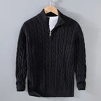 Loose Zip Knitted Pullover Sweater