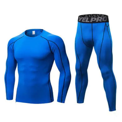 Men’s Fitness Training Set – Long Sleeve Top & Running Tights