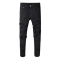 Black Biker Ripped Jeans