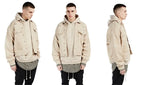 Beige Jacket and Denim Coat Combination