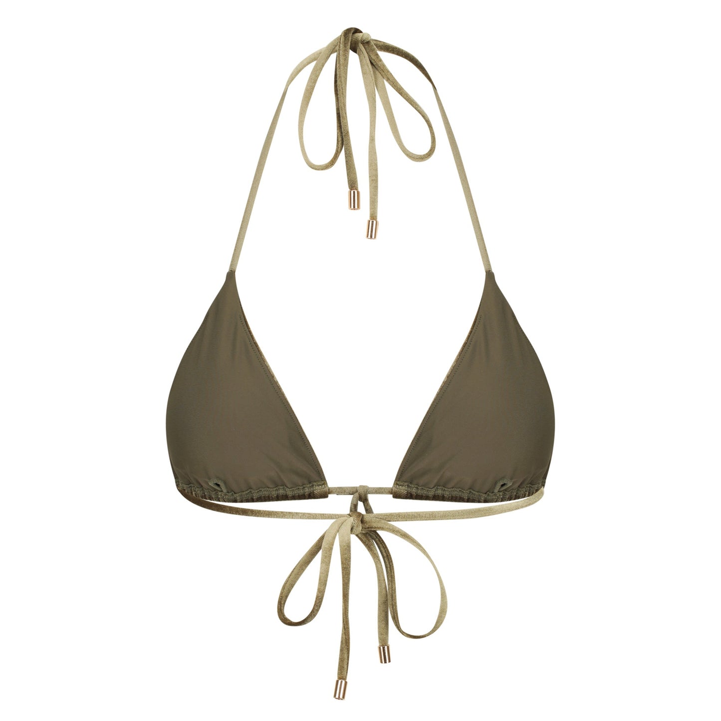 Triangle Bikini Top-Velvet Green