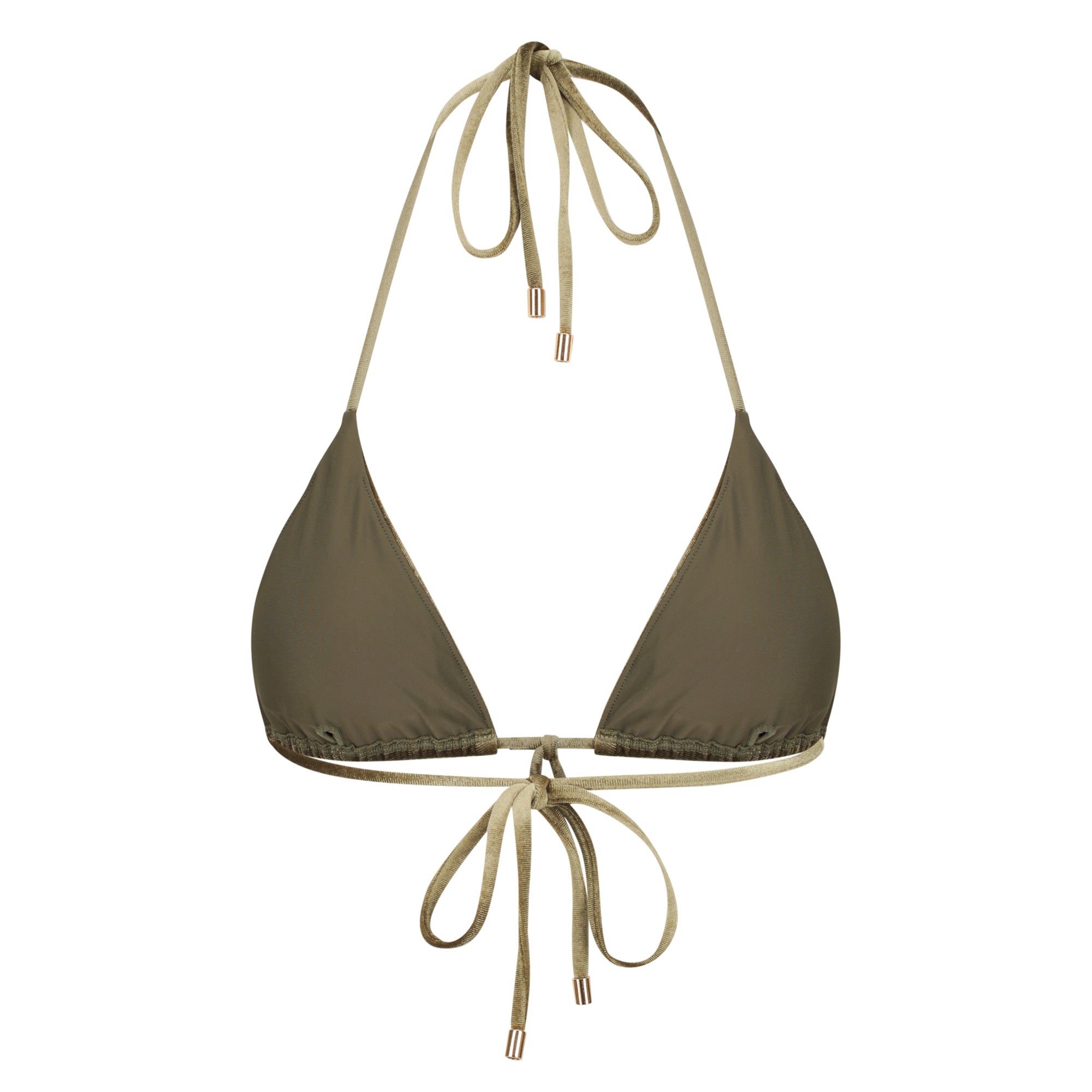 Triangle Bikini Top-Velvet Green