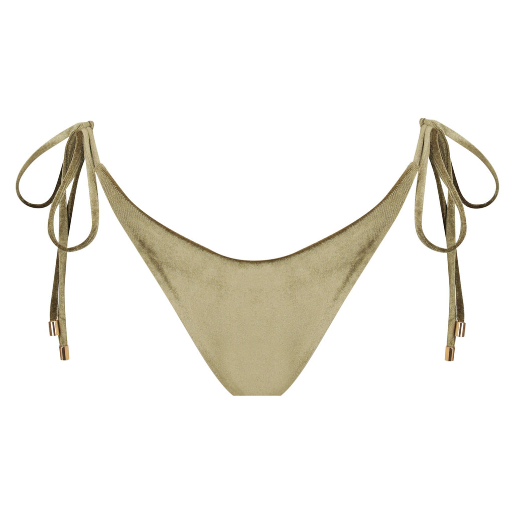 Thin Tie Side Bikini Bottom-Velvet Green