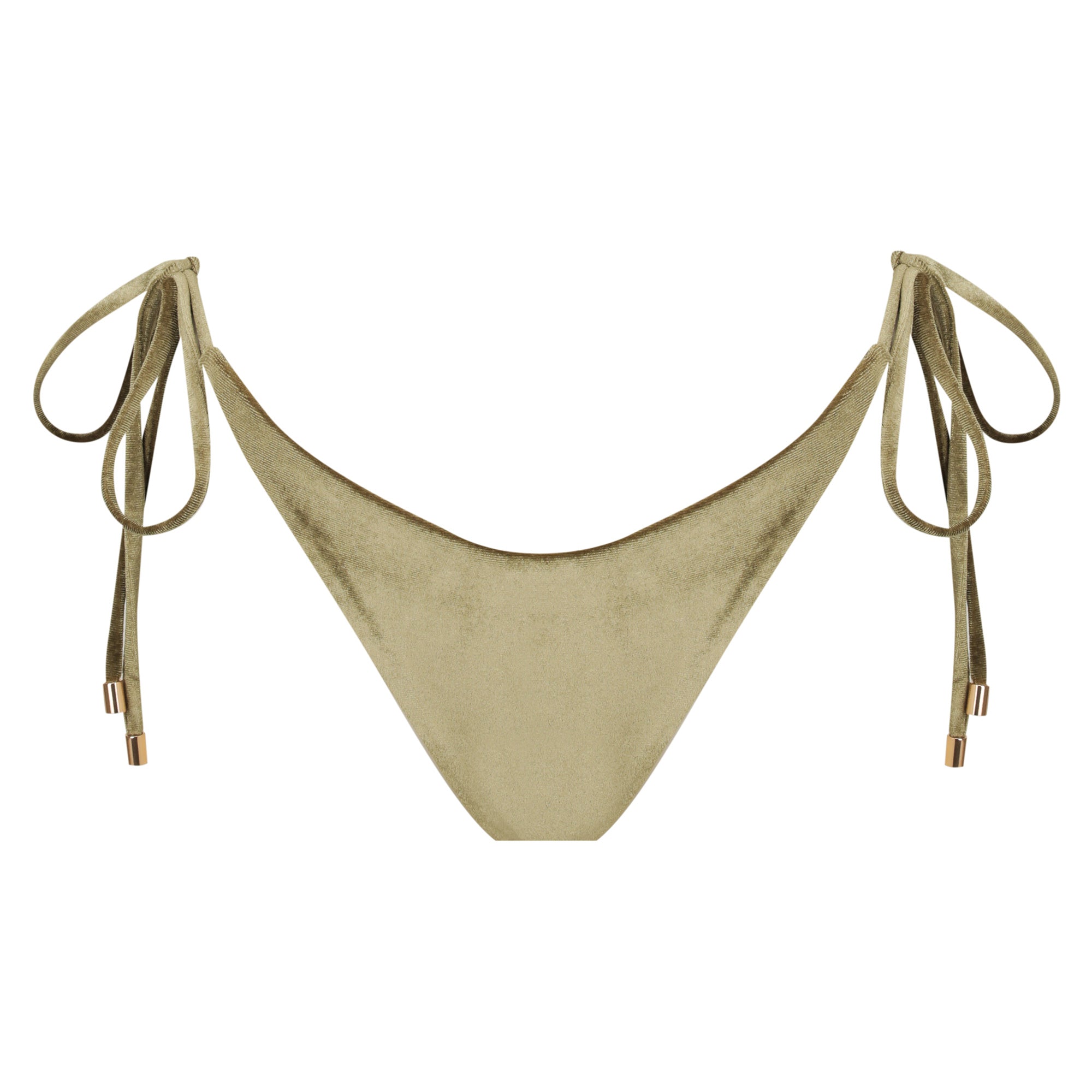 Thin Tie Side Bikini Bottom-Velvet Green