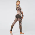 Camouflage Hollow Yoga Set with Seamless Leggings