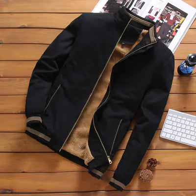 Men’s Casual Polyester Bomber Jacket – Lightweight & Stylish Fall Outerwear