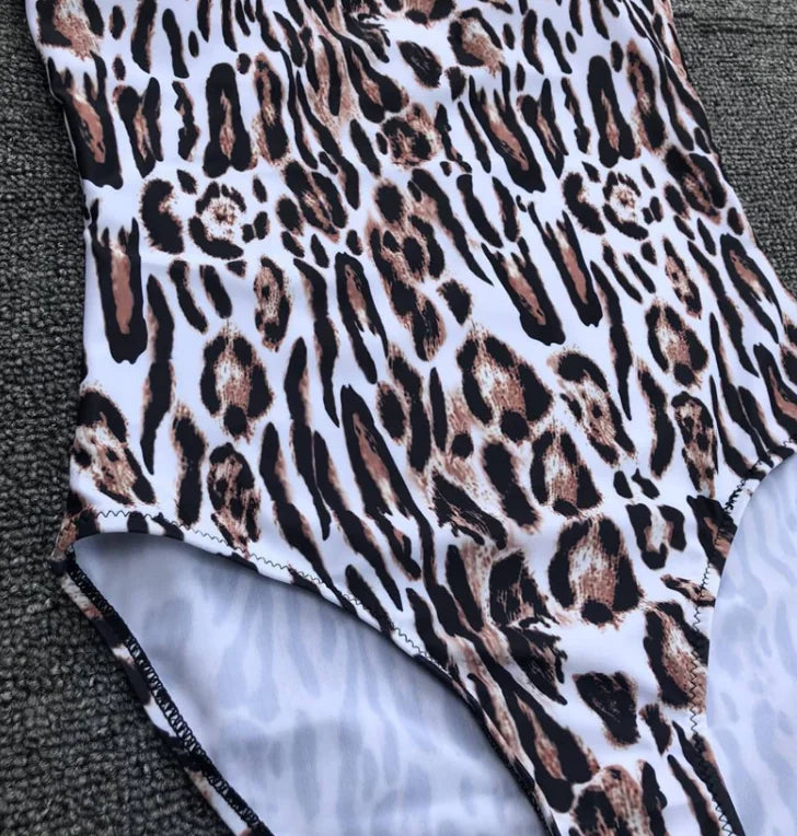Leopard Print One-Piece Swimsuit - Sexy Bikini Style