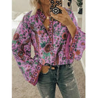 Printed Loose Blouse Tops