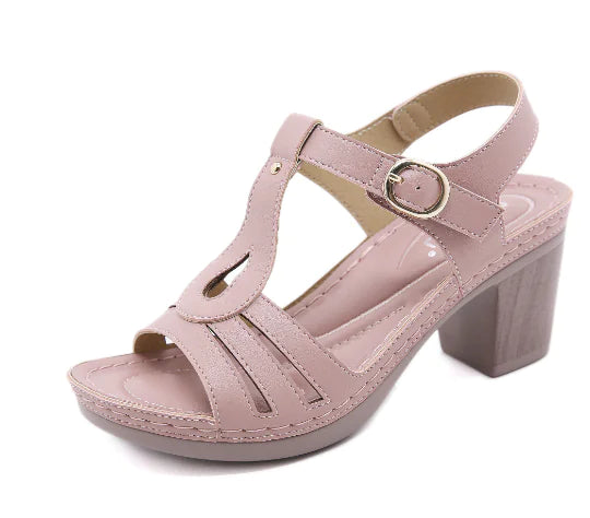 Fashionable Buckle Mid Block Heels