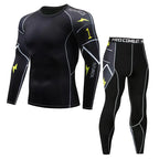 Men’s Athletic Long Sleeve Training Set – Performance Top & Tights for Gym and Combat Sports