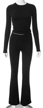 Women's Long Sleeve Smart Trousers Two-piece Suit