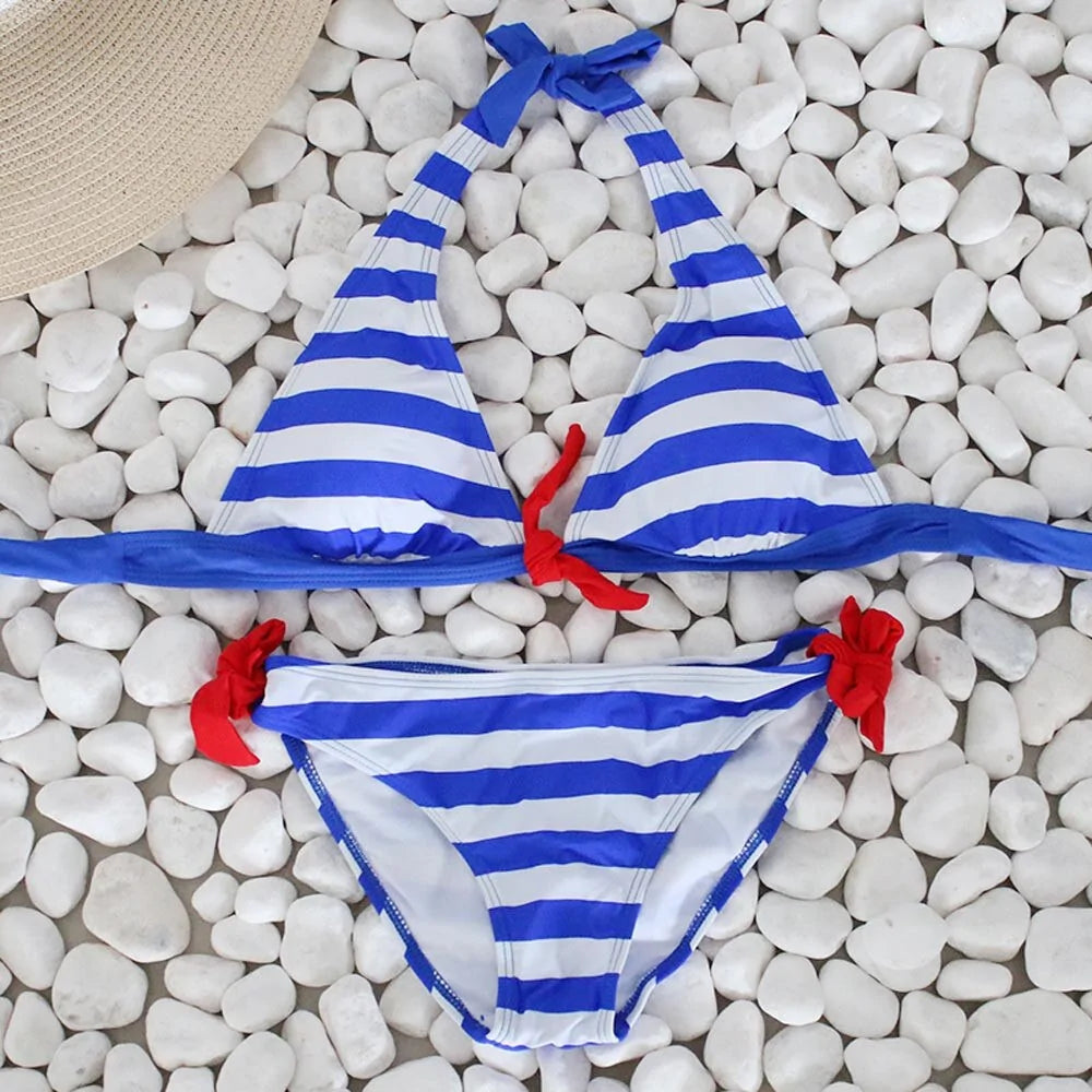 Women's Striped. Bikini Swimwear